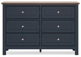 Landocken Brown/Blue Dresser by Ashley at Eve Furniture