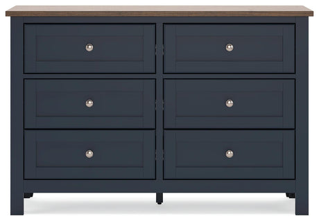 Landocken Brown/Blue Dresser by Ashley at Eve Furniture