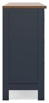 Landocken Brown/Blue Dresser by Ashley at Eve Furniture