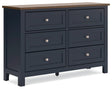 Landocken Brown/Blue Dresser by Ashley at Eve Furniture