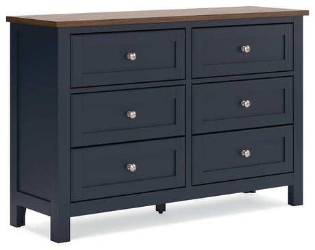 Landocken Brown/Blue Dresser by Ashley at Eve Furniture