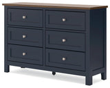 Landocken Brown/Blue Dresser by Ashley at Eve Furniture