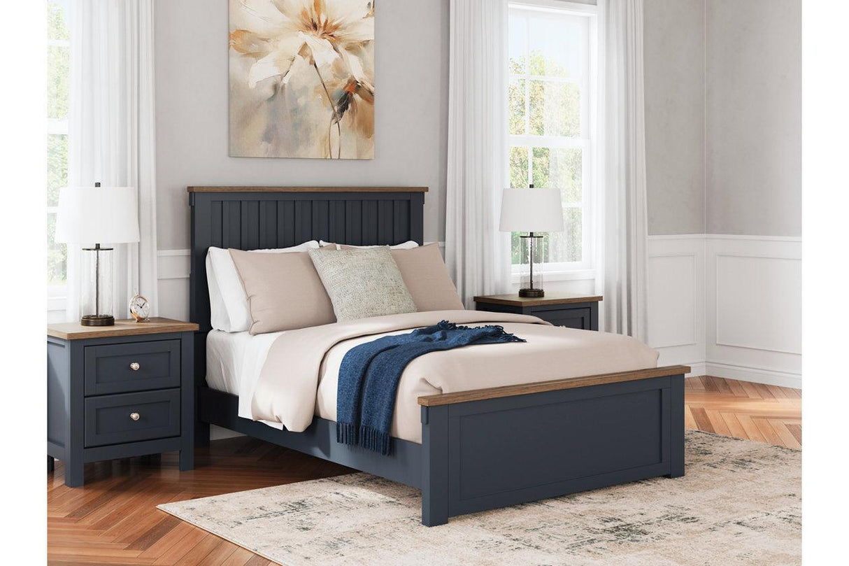 Landocken Brown/Blue Full Panel Bed by Ashley at Eve Furniture