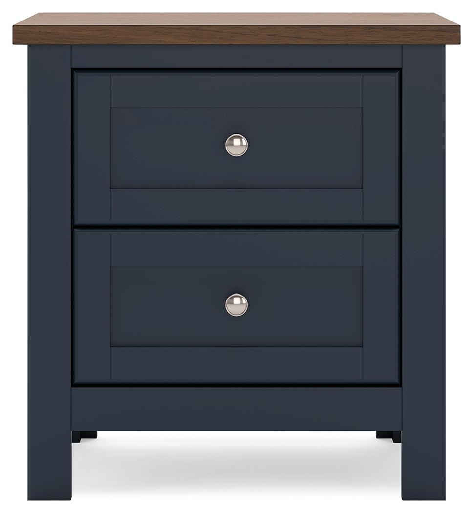 Landocken Brown/Blue Nightstand by Ashley at Eve Furniture
