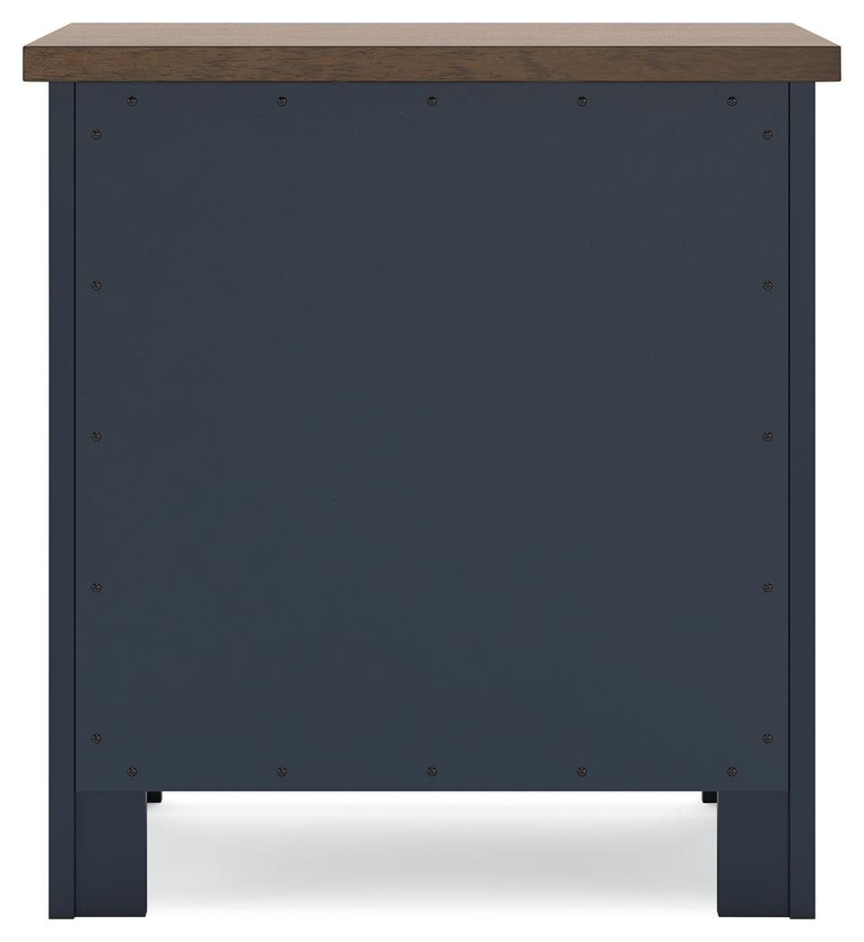 Landocken Brown/Blue Nightstand by Ashley at Eve Furniture