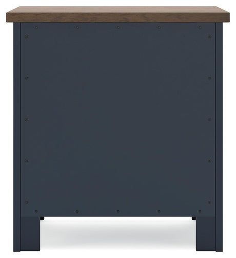 Landocken Brown/Blue Nightstand by Ashley at Eve Furniture