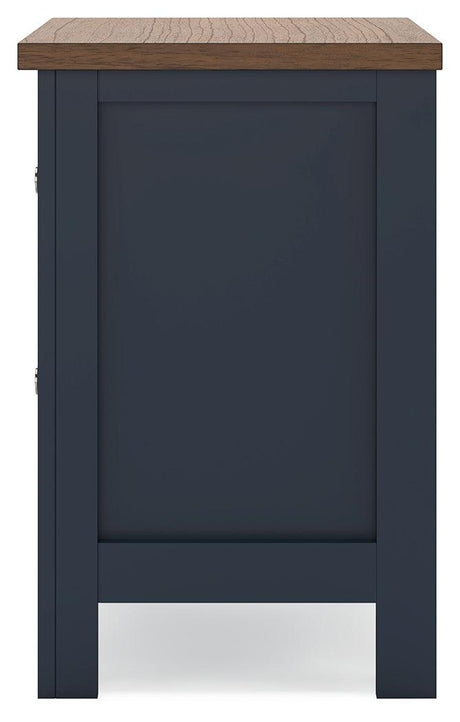 Landocken Brown/Blue Nightstand by Ashley at Eve Furniture