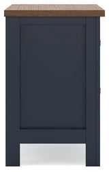 Landocken Brown/Blue Nightstand by Ashley at Eve Furniture
