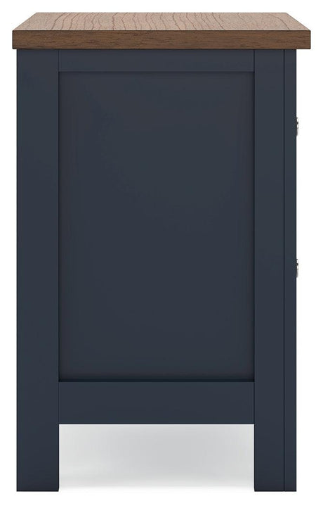 Landocken Brown/Blue Nightstand by Ashley at Eve Furniture