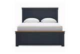 Landocken Brown/Blue Queen Panel Bed by Ashley at Eve Furniture