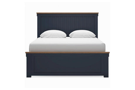 Landocken Brown/Blue Queen Panel Bed by Ashley at Eve Furniture