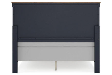 Landocken Brown/Blue Queen Panel Bed by Ashley at Eve Furniture