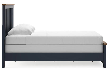 Landocken Brown/Blue Queen Panel Bed by Ashley at Eve Furniture