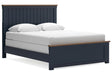Landocken Brown/Blue Queen Panel Bed by Ashley at Eve Furniture