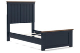 Landocken Brown/Blue Twin Panel Bed by Ashley at Eve Furniture