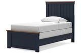 Landocken Brown/Blue Twin Panel Bed by Ashley at Eve Furniture