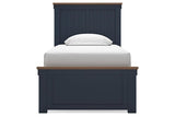Landocken Brown/Blue Twin Panel Bed by Ashley at Eve Furniture