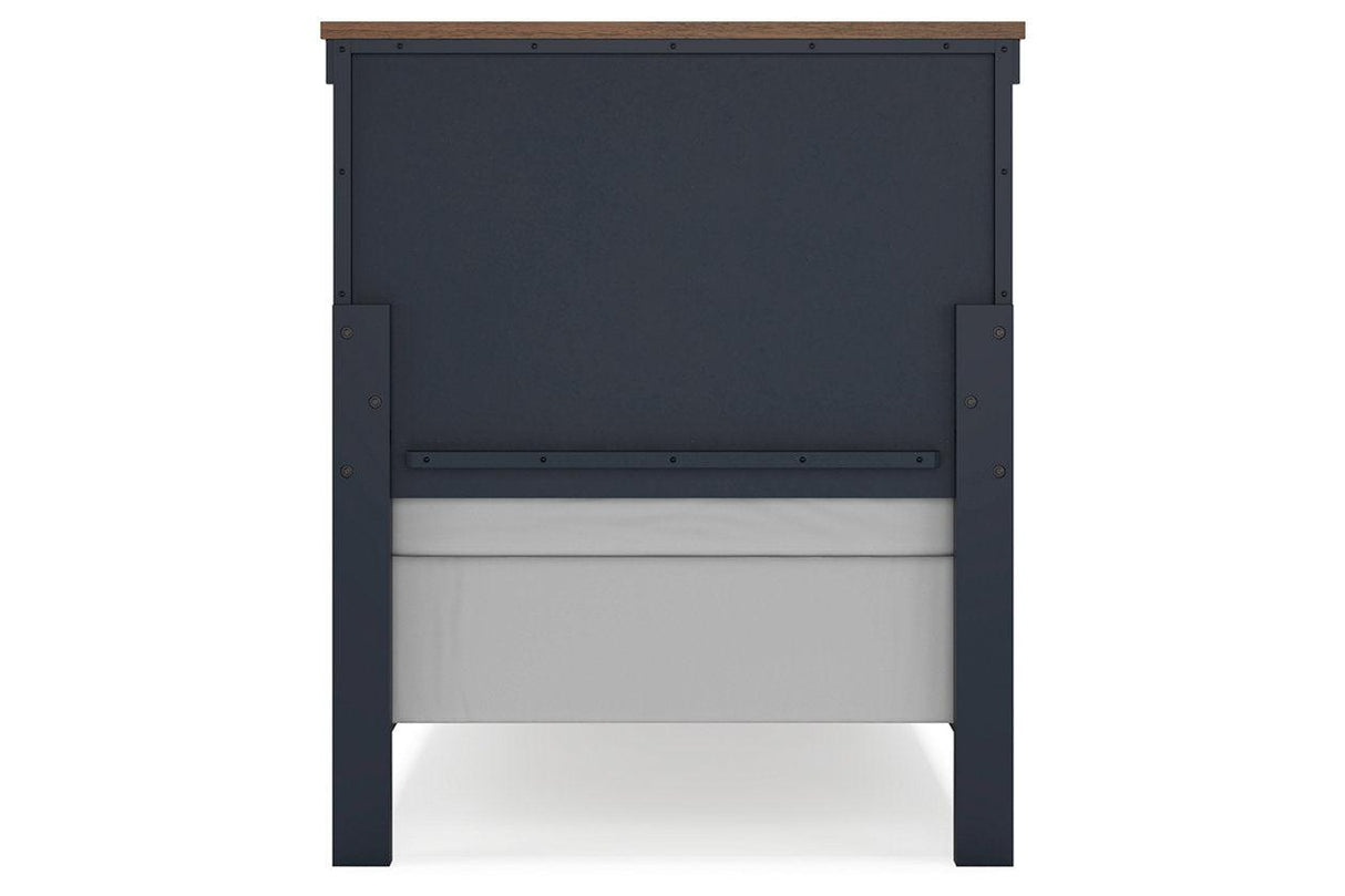 Landocken Brown/Blue Twin Panel Bed by Ashley at Eve Furniture