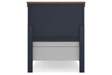 Landocken Brown/Blue Twin Panel Bed by Ashley at Eve Furniture