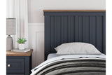 Landocken Brown/Blue Twin Panel Bed by Ashley at Eve Furniture