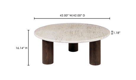 Landon Coffee Table Beige Travertine by Moe's Home at Eve Furniture