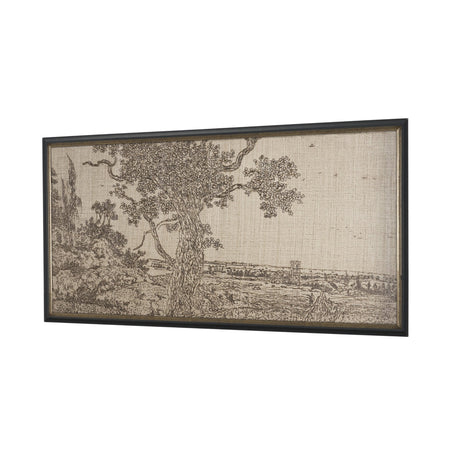 Landscape with an Oak Tree by Hercules Segers a Hand Embellished Framed Decograph Art Print by Mercana at Eve Furniture