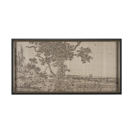 Landscape with an Oak Tree by Hercules Segers a Hand Embellished Framed Decograph Art Print by Mercana at Eve Furniture