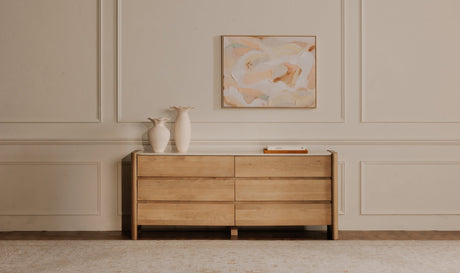 Lane 6 Drawer Dresser Natural by Moe's Home at Eve Furniture