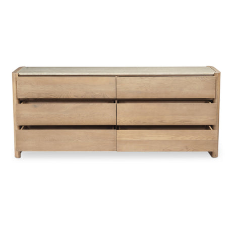 Lane 6 Drawer Dresser Natural by Moe's Home at Eve Furniture