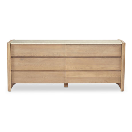 Lane 6 Drawer Dresser Natural by Moe's Home at Eve Furniture