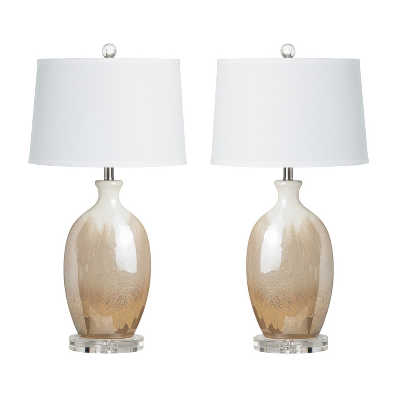 Lane Amber/Cream Table Lamp (Set of 2) by Crestview at Eve Furniture