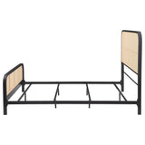 Lanewood Black Polyethylene PE Rattan Upholstered Metal Queen Bed by Coaster at Eve Furniture
