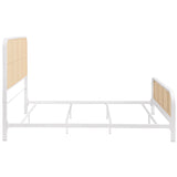 Lanewood Polyethylene PE Rattan Upholstered Metal Eastern King Bed White