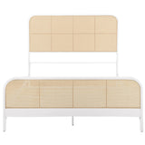 Lanewood White Polyethylene PE Rattan Upholstered Metal Eastern King Bed by Coaster at Eve Furniture