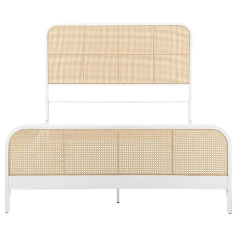 Lanewood White Polyethylene PE Rattan Upholstered Metal Eastern King Bed by Coaster at Eve Furniture
