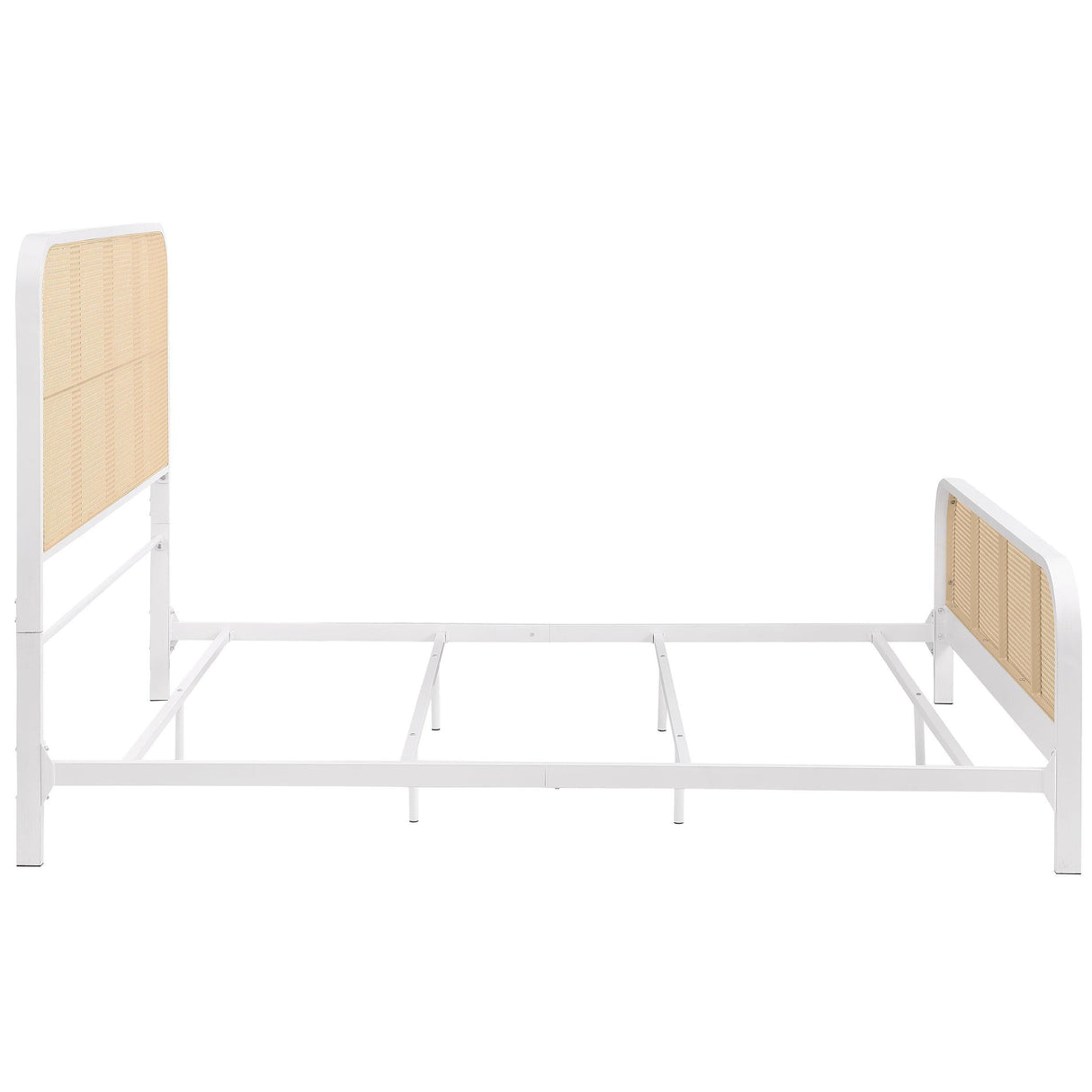 Lanewood White Polyethylene PE Rattan Upholstered Metal Eastern King Bed by Coaster at Eve Furniture