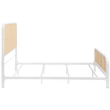 Lanewood White Polyethylene PE Rattan Upholstered Metal Eastern King Bed by Coaster at Eve Furniture