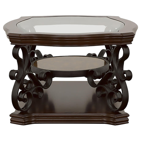Laney Dark Merlot 2-Piece Glass Top Coffee and End Table Set by Coaster at Eve Furniture