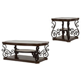 Laney Dark Merlot 2-Piece Glass Top Coffee and End Table Set by Coaster at Eve Furniture