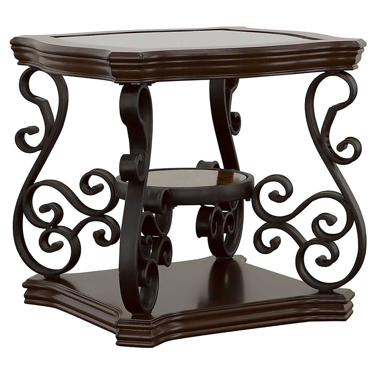 Laney Dark Merlot 2-Piece Glass Top Coffee and End Table Set by Coaster at Eve Furniture