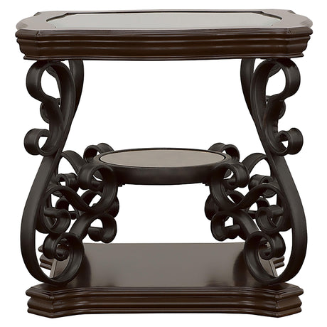 Laney Dark Merlot 3-Piece Glass Top Coffee and End Table Set by Coaster at Eve Furniture