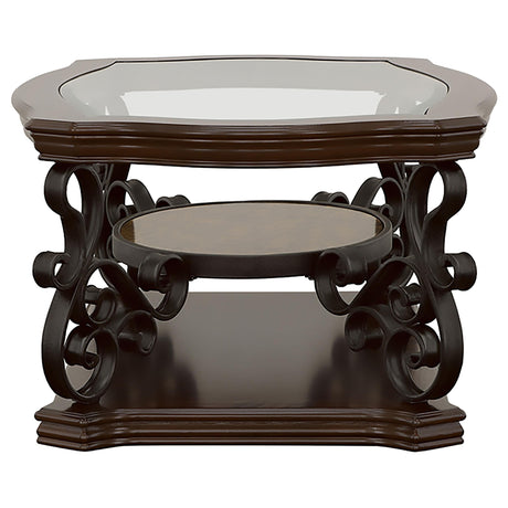 Laney Dark Merlot 3-Piece Glass Top Coffee and End Table Set by Coaster at Eve Furniture
