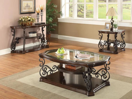 Laney Deep Merlot/Clear Sofa Table by Coaster at Eve Furniture
