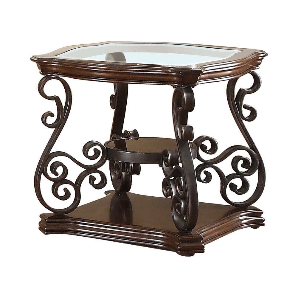 Laney End Table Deep Merlot/Clear