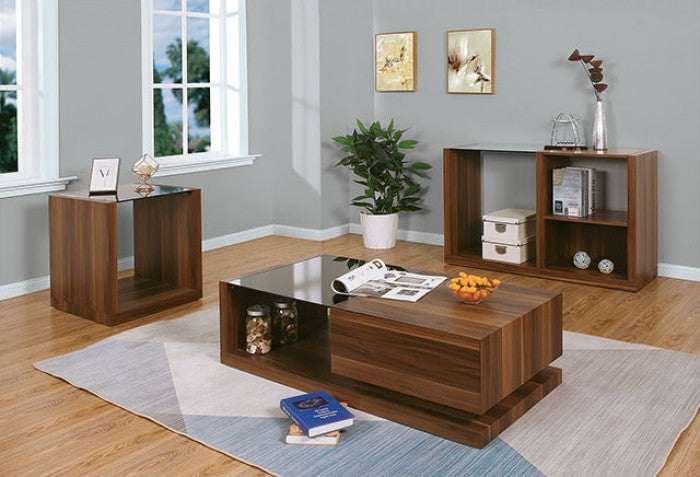Langenthal Black/Dark Walnut End Table by Furniture of America at Eve Furniture