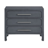 Langford Blue Three-Drawer Chest by Crestview at Eve Furniture