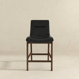Langlade Leather Upholstered Counter Stool in Black (Set of 2) by Ashcroft Furniture at Eve Furniture