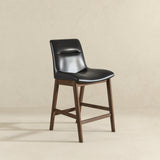 Langlade Leather Upholstered Counter Stool in Black (Set of 2) by Ashcroft Furniture at Eve Furniture