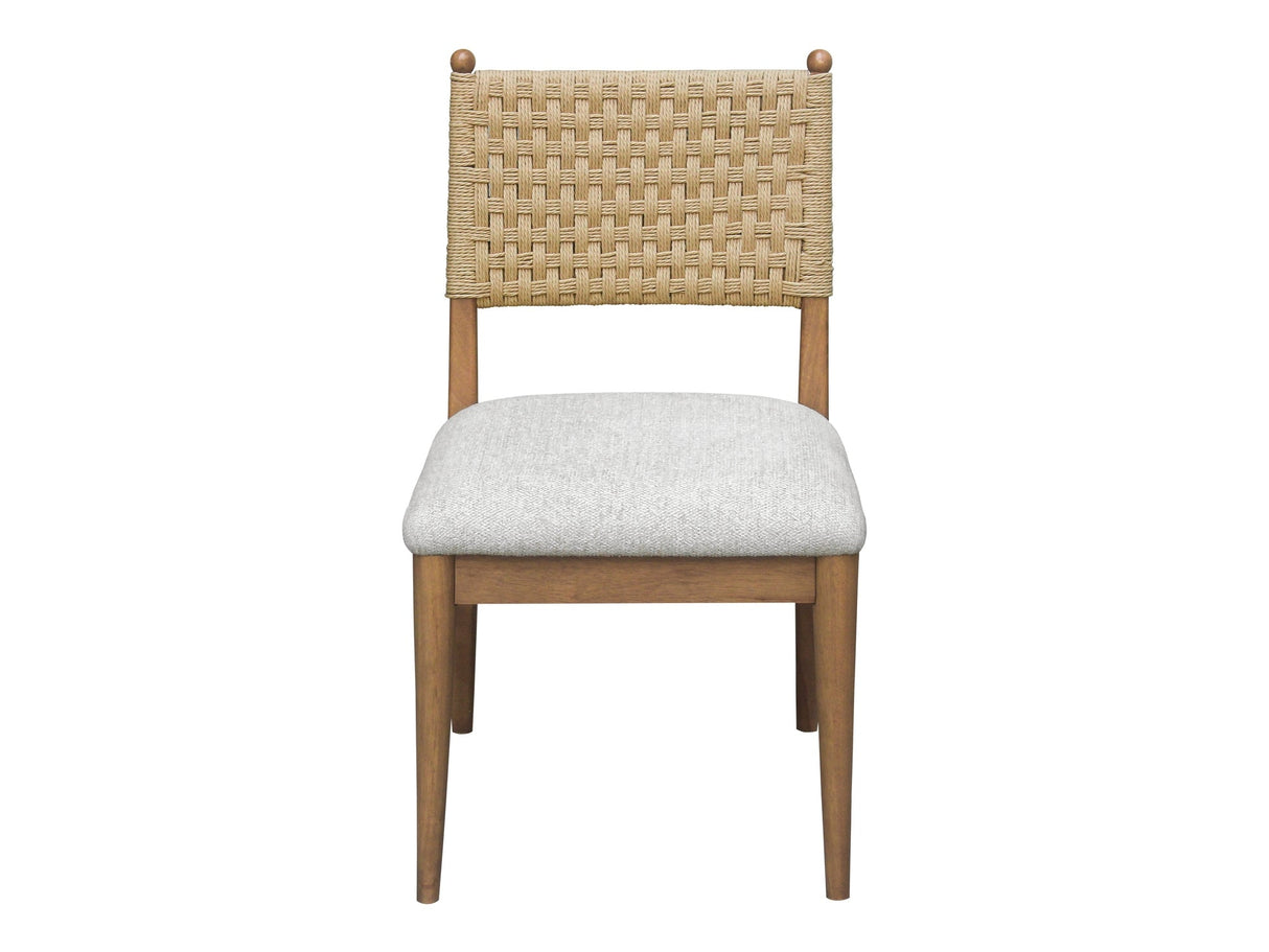 Langley Snow White/Cabin Glow Woven Back Chair (Set of 2) by Modus Furniture at Eve Furniture