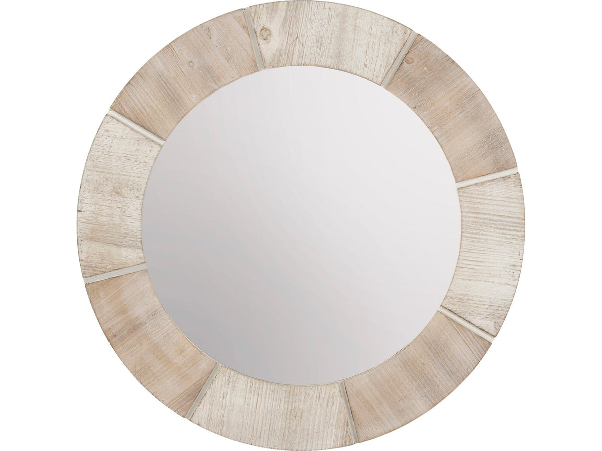 Langley White/Natural Wall Mirror by Crestview at Eve Furniture